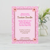 Trendy Pink Flowers 5x7 Baby shower Uitnodiging (Staand voorkant)