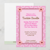 Trendy Pink Flowers 5x7 Baby shower Uitnodiging (Voorkant / Achterkant)
