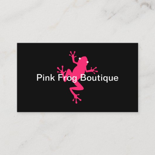Trendy Pink Frog Mode Boutique Visitekaartjes (Voorkant)