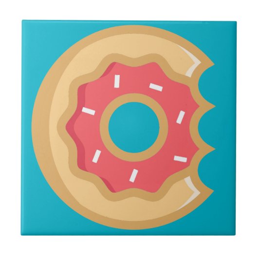 Trendy Pink Frosted Donut Tegeltje (Voorkant)
