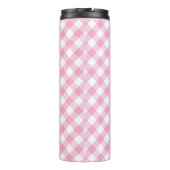 Trendy Pink Gingham Bride to be Gift Tumbler Thermosbeker (Achterkant)