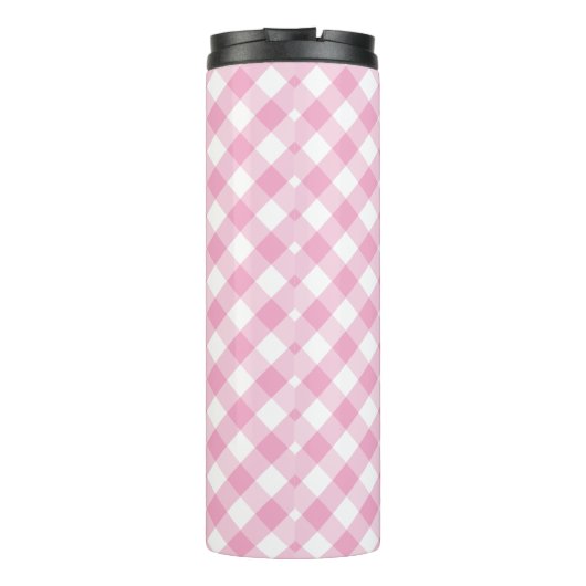 Trendy Pink Gingham Bride to be Gift Tumbler Thermosbeker (Achterkant)