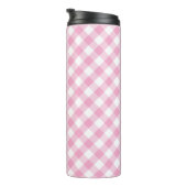 Trendy Pink Gingham Bride to be Gift Tumbler Thermosbeker (Geroteerd rechts)
