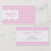 Trendy Pink Gingham Visitekaartje (Voorkant / Achterkant)