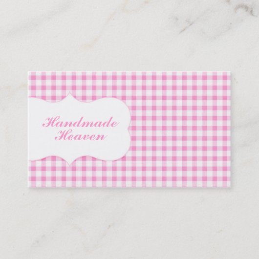 Trendy Pink Gingham Visitekaartje (Voorkant)