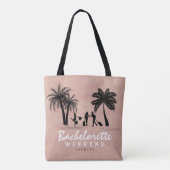 Trendy Pink Girly Bachelorette Persoonlijk Tote Bag (Achterkant)
