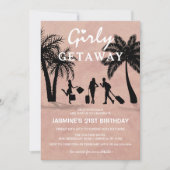 Trendy Pink Girly Getaway Birthday Weekend Kaart (Voorkant)