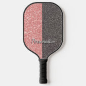 Trendy Pink Glitter Glam Aangepast Stijlvol Pickleball Paddle (Voorkant)