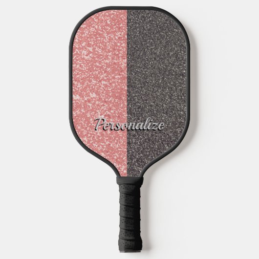 Trendy Pink Glitter Glam Aangepast Stijlvol Pickleball Paddle (Voorkant)