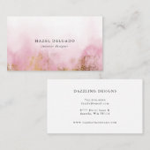 Trendy Pink Gold Designer Visitekaartje (Voorkant / Achterkant)