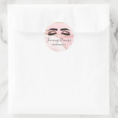Trendy Pink Gold Glitter Agate Marble Lash Shampoo Ronde Sticker (Tas)