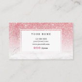 Trendy Pink Gold Glitter Marble Visitekaartje (Achterkant)