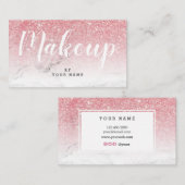 Trendy Pink Gold Glitter Marble Visitekaartje (Voorkant / Achterkant)