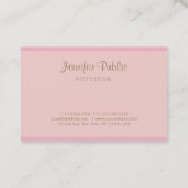 Trendy Pink Gold Hand Script Modern Elegant Plain Visitekaartje (Achterkant)