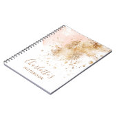 Trendy Pink Gold Name Script Monogram Elegant Notitieboek (Linkerzijde)