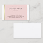 Trendy Pink Gold White elegant grafisch ontwerp Visitekaartje (Voorkant / Achterkant)