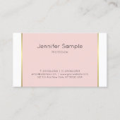 Trendy Pink Gold White elegant grafisch ontwerp Visitekaartje (Voorkant)