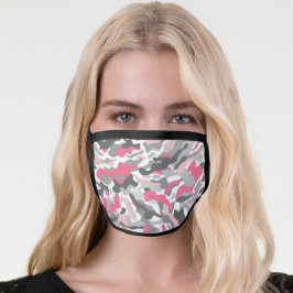 Trendy Pink Gray Camouflage patroon Mondkapje