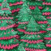 Trendy pink green preppy Christmas table runner Medium Tafelloper