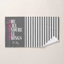 Trendy Pink Grey Verduren Alle Dingen Custom Worko Handdoek