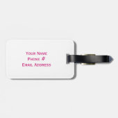 Trendy Pink Grunge American Flag Bagagelabel (Achterkant horizontaal)