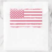 Trendy Pink Grunge American Flag Rechthoekige Sticker (Tas)