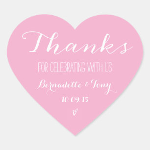 Trendy Pink Heart Vrijgezellenfeest Dank je wel Hart Sticker