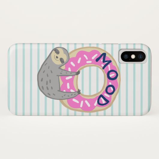 Trendy Pink Iced Donut & Sloth Case-Mate iPhone Case (Achterkant (horizontaal))