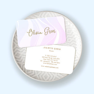 Trendy Pink Lavender Retro Waves Visitekaartje
