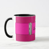 Trendy Pink Leopard en Hinge Monogram Mok (Links)