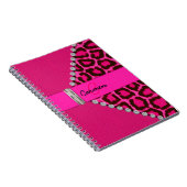 Trendy Pink Leopard en Hinge Monogram Notitieboek (Rechterzijde)