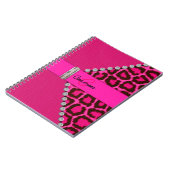 Trendy Pink Leopard en Hinge Monogram Notitieboek (Linkerzijde)