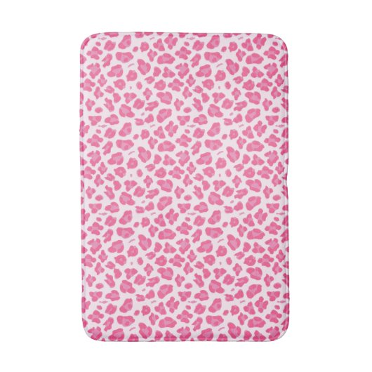 Trendy Pink Leopard Print Badmat (Voorkant Verticaal)