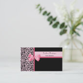 Trendy Pink Leopard Print Mode Boutique Visitekaartje (Staand voorkant)