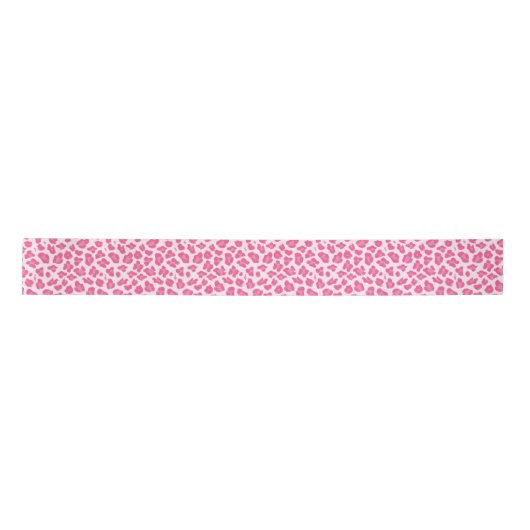 Trendy Pink Leopard Print Satijnen Lint (Voorkant)