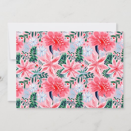 Trendy Pink Modern Merry Christmas Photo Feestdagenkaart (Achterkant)