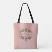 Trendy Pink Monogram Name Script Canvas tas (Achterkant)