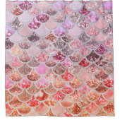 Trendy Pink Ombre Glitter Mermaid Fish Scales Douchegordijn (Voorkant)