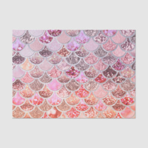 Trendy Pink Ombre Glitter Mermaid Fish Scales Tissuepapier
