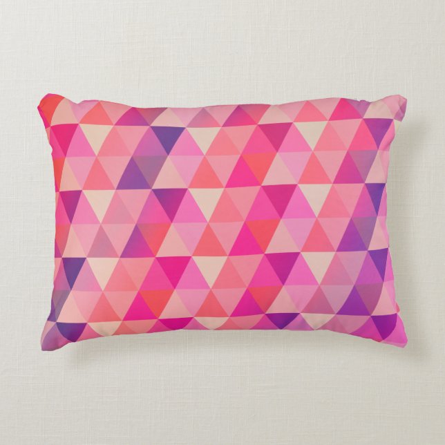 Trendy Pink Paars Geometric Pattern Decoratief Kussen (Voorkant)
