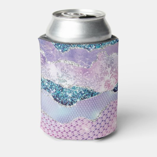 Trendy Pink Paars Silver Agate Blikjeskoeler (Blikje Achterkant)
