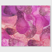 Trendy Pink paarse marmering design Cadeaupapier (Vlak)