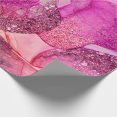 Trendy Pink paarse marmering design Cadeaupapier (Hoek)