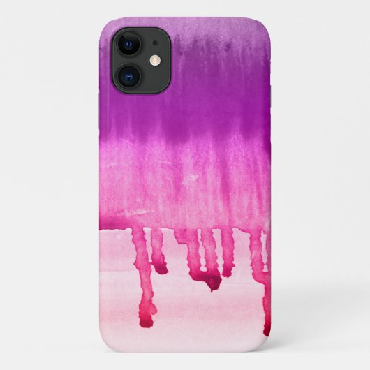 Trendy Pink Paarse Waterverf Ombre Design Case-Mate iPhone Case (Achterkant)