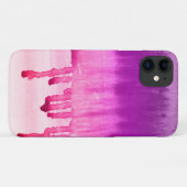 Trendy Pink Paarse Waterverf Ombre Design Case-Mate iPhone Case (Achterkant (horizontaal))