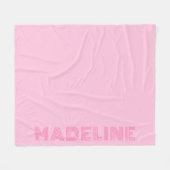 Trendy Pink Personalized Name  Fleece Deken (Voorkant (Horizontaal))