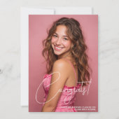 Trendy Pink Photo 2026 Graduation Announcement (Voorkant)