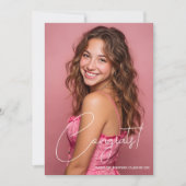 Trendy Pink Photo 2026 Graduation Party Kaart (Voorkant)