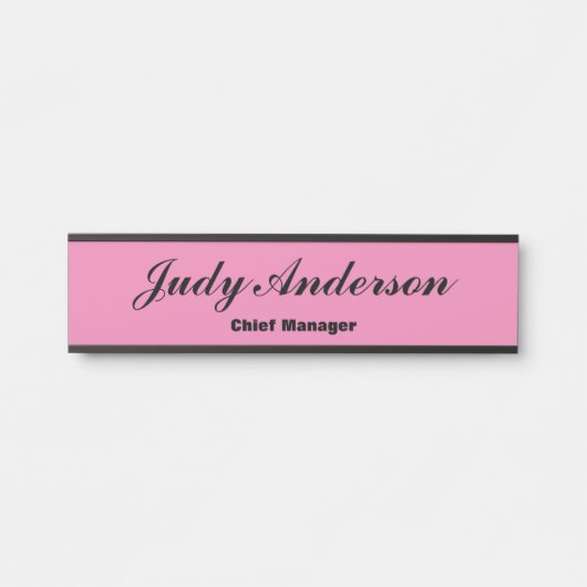 Trendy Pink Professional Plain Claasical Hnadwrite Deurbordje (Voorkant)