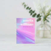 Trendy pink purple gradient earring display card visitekaartje (Staand voorkant)